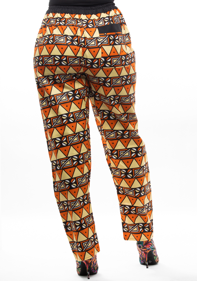 Tendai Men's African Print Trousers (Black Magenta Tribal) – D'IYANU